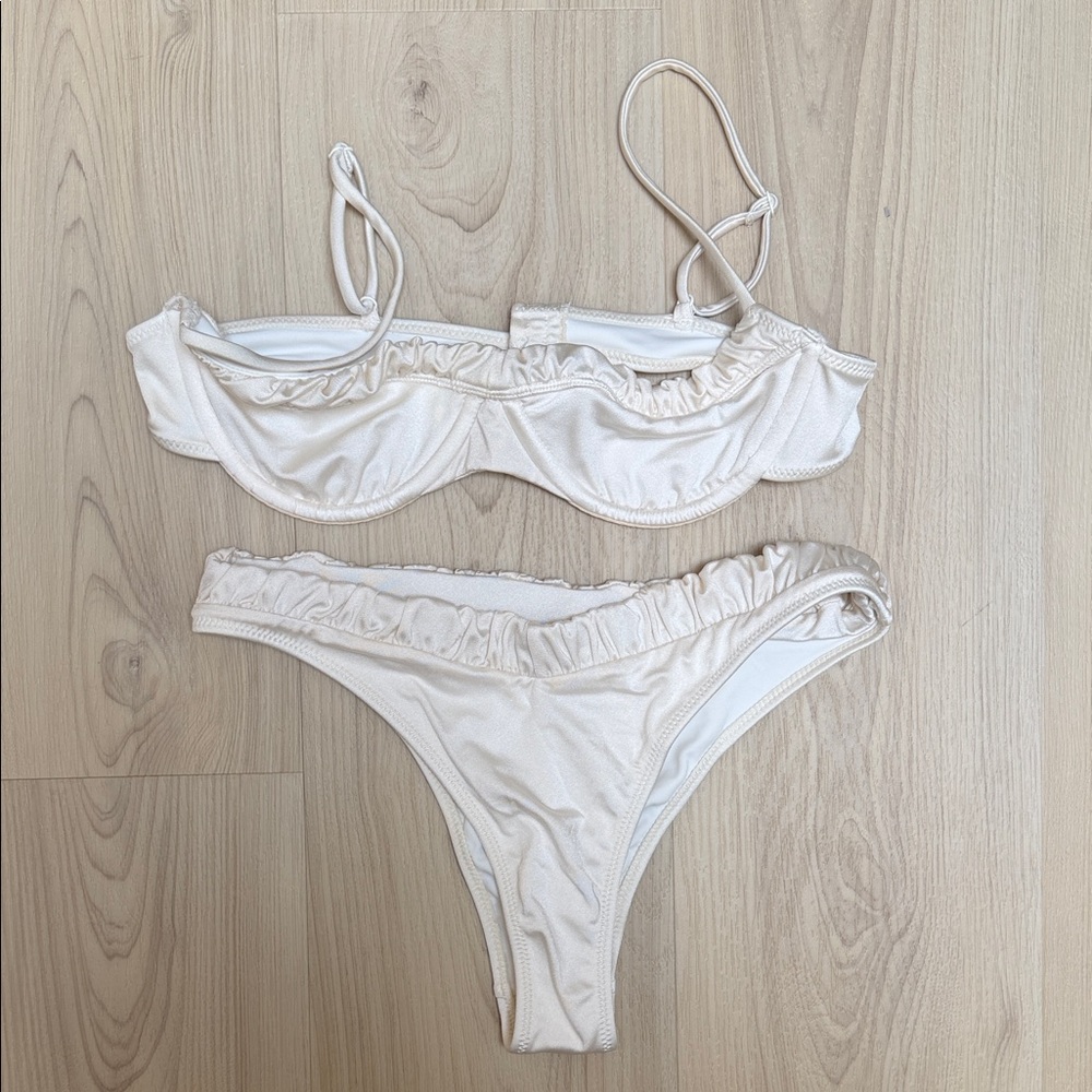 Shiny White Ivory Bikini - Bachelorette